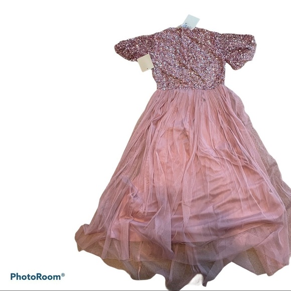 Maya Wrap Front Delicate Sequin Midi Dress - Picture 4 of 11